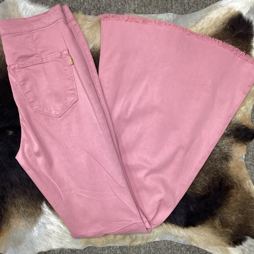 Ladies High Rise Xtra Flare, Stretchy, PINK